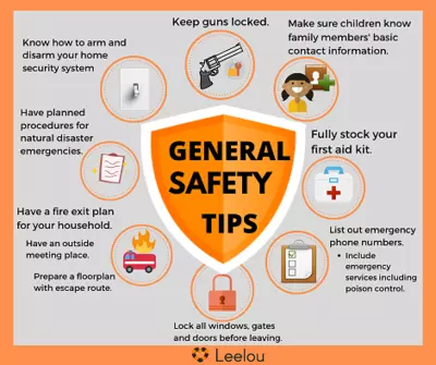 safety rules at home graphic