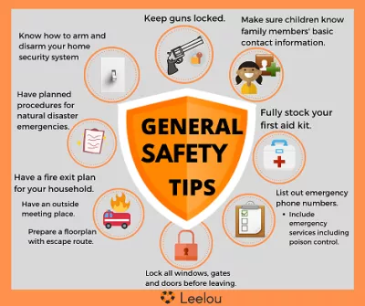 safety rules at home graphic